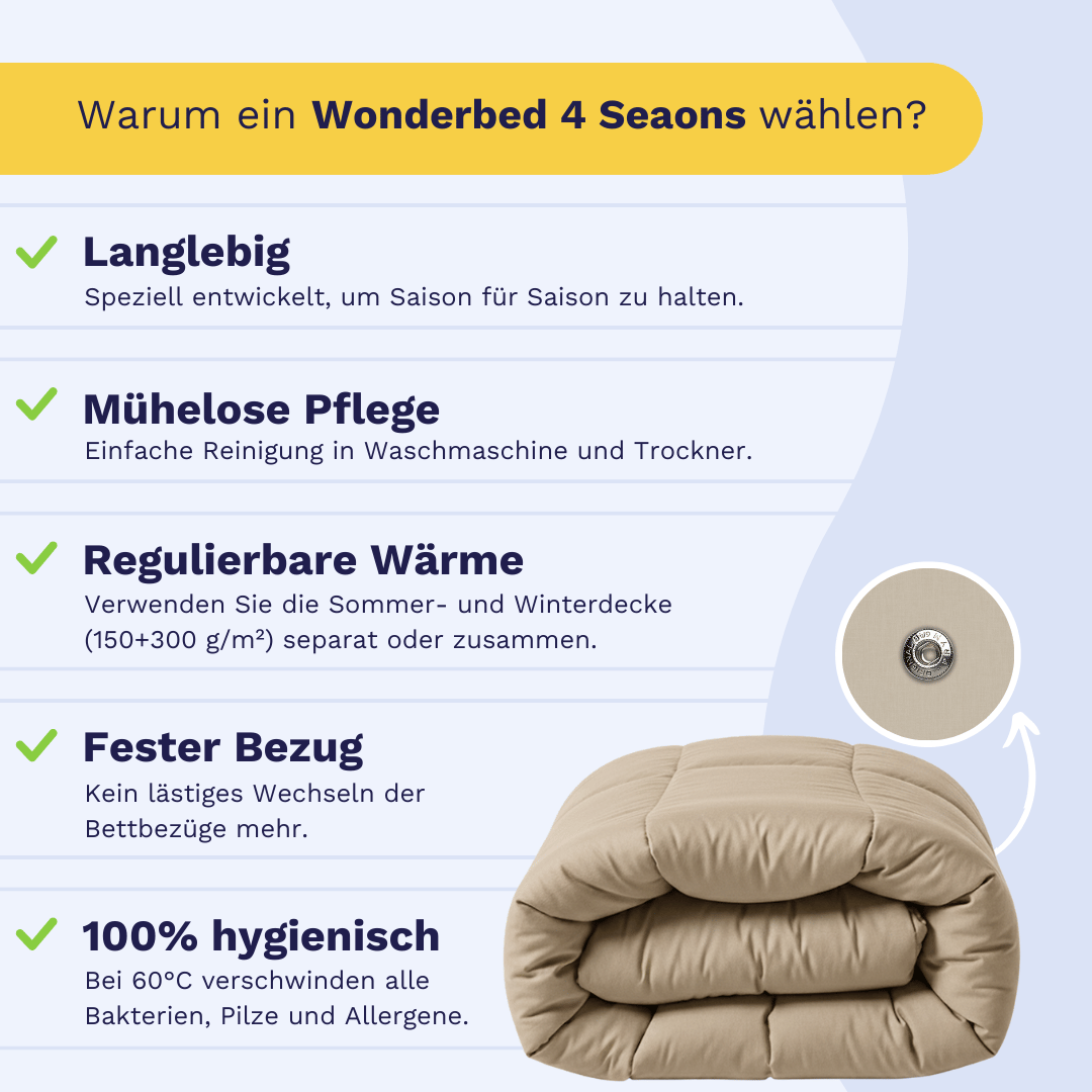 Zelesta Wonderbed 4 Seasons Double Baumwolle - Taupe Blush