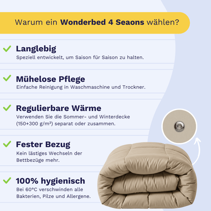 Zelesta Wonderbed 4 Seasons Double Baumwolle - Taupe Blush