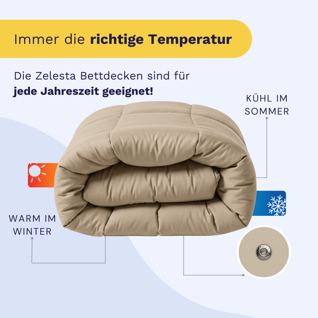 Zelesta Wonderbed 4 Seasons Double Baumwolle - Taupe Blush