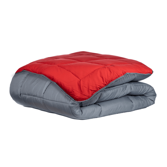 Zelesta Everyday Duo Bettdecke - Anthrazit & Rot - 200x200cm