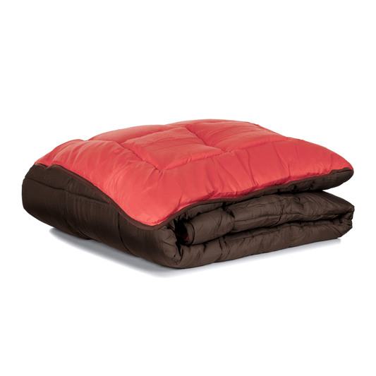 Zelesta Everyday Duo Bettdecke - Schokobraun & Korallenrot - 160x220cm