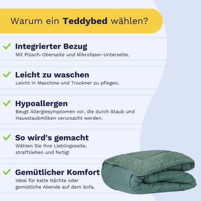 Zelesta-Teddybed-Grün-gemütlich