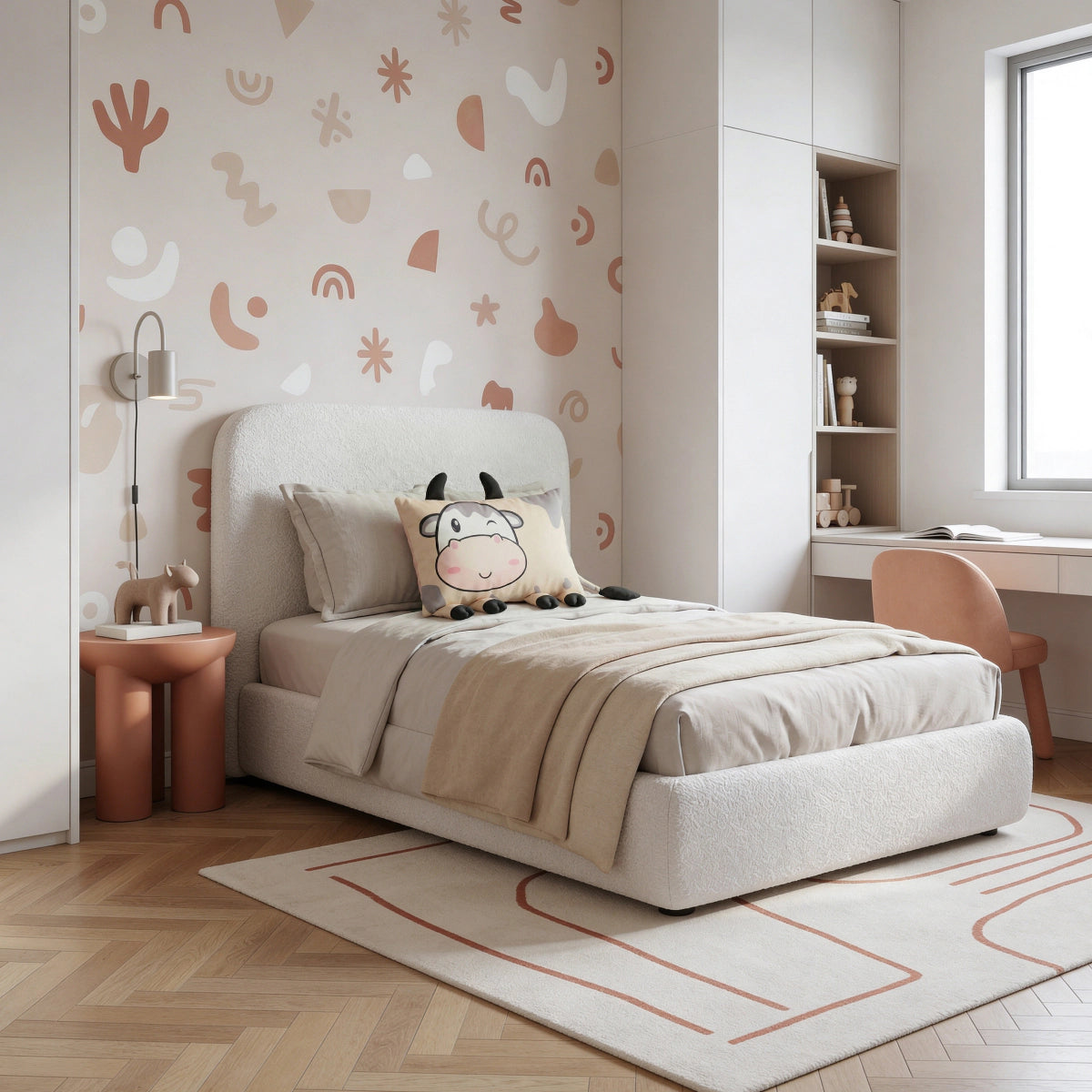 Kinderkissen Koosje Kuh - Grau/Beige