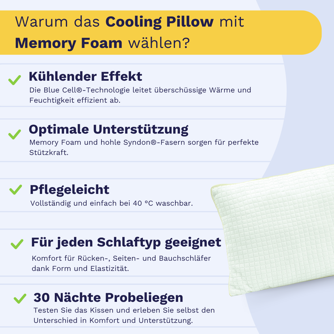 Zelesta Cooling Pillow - Memory Foam 50x70 cm