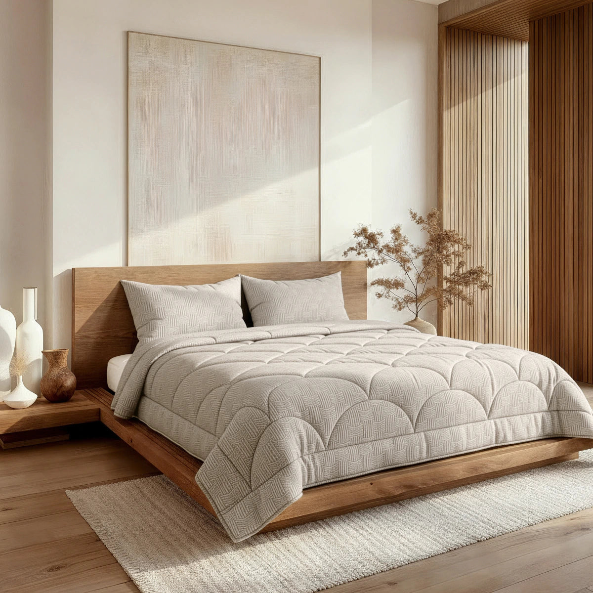 Zelesta Flanel Art - Taupe & Grey
