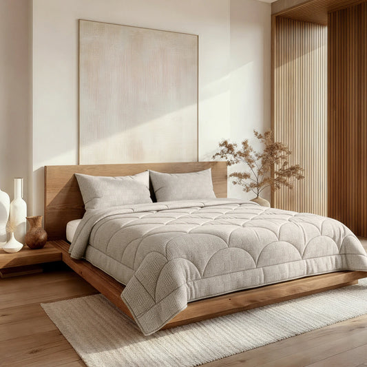 Zelesta Flanel Art - Taupe & Grey