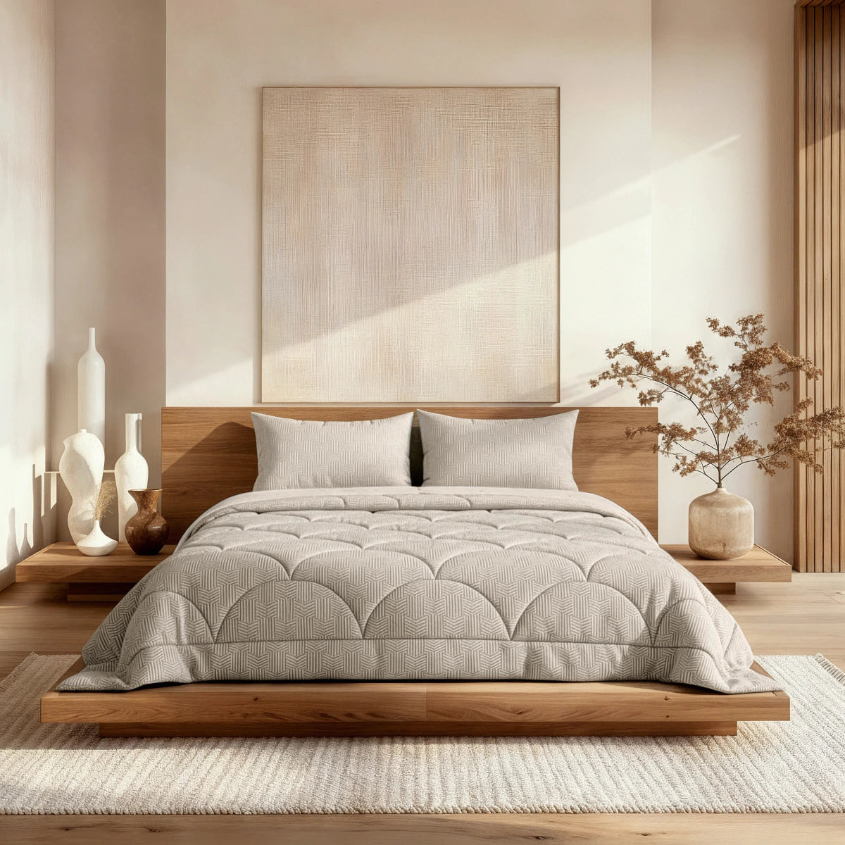 Zelesta Flanel Art - Taupe & Grey