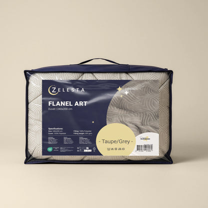 Zelesta Flanel Art - Taupe & Grey