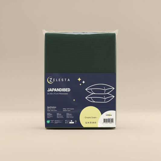 Japandibed Baumwolle Mousseline Kissenbezüge Set von 2 - Green