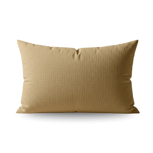 Japandibed Baumwolle Mousseline Kissenbezüge Set von 2 - Ochre