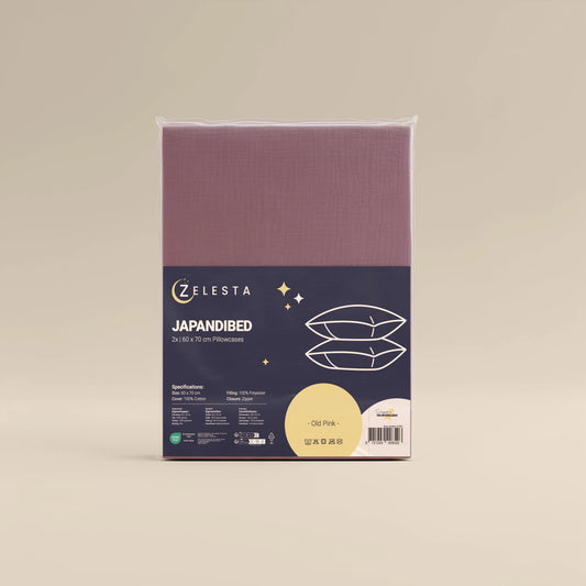 Japandibed Baumwolle Mousseline Kissenbezüge Set von 2 - Old Pink