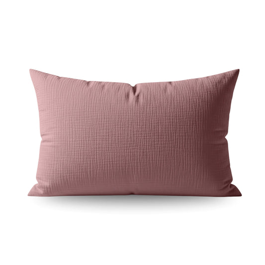 Japandibed Baumwolle Mousseline Kissenbezüge Set von 2 - Old Pink