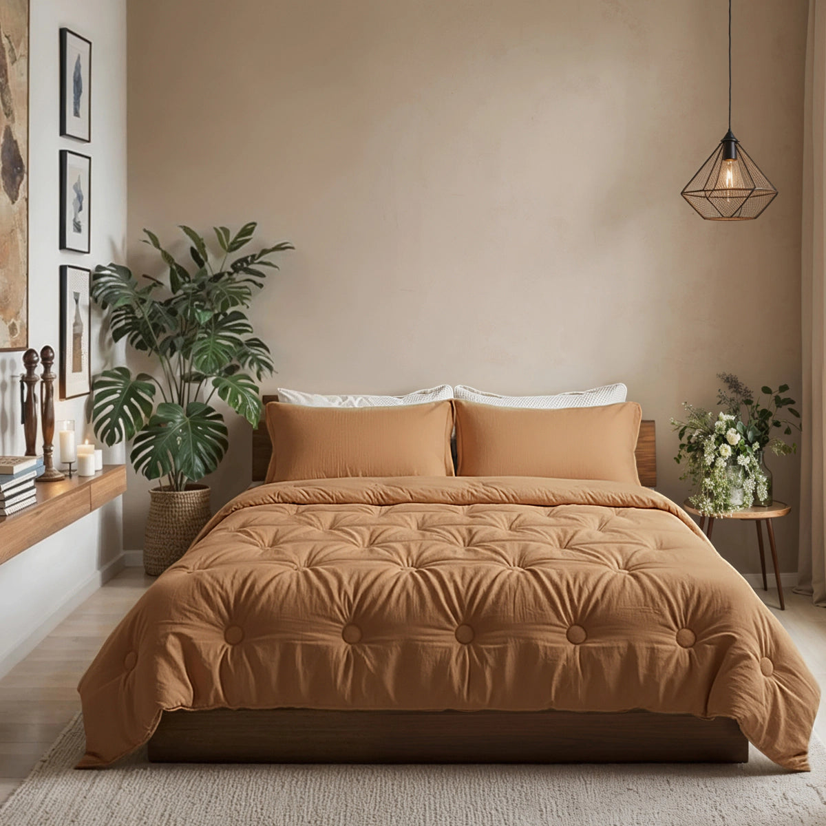 Zelesta Japandibed Baumwolle Mousseline - Terra