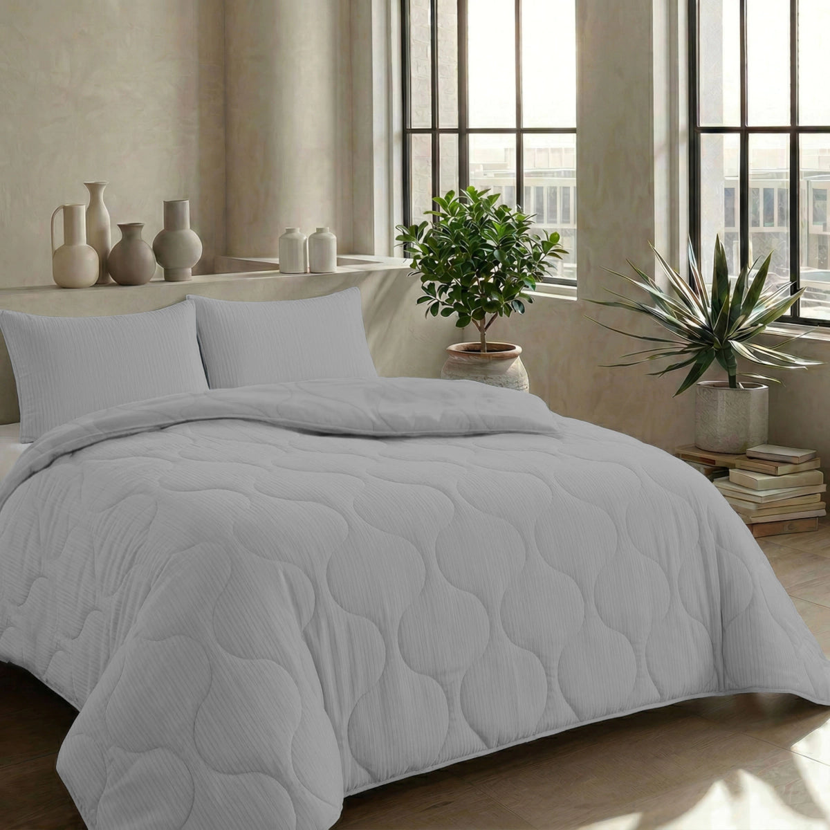 Zelesta Special Musselin Sommerbettdecke - Hellgrau