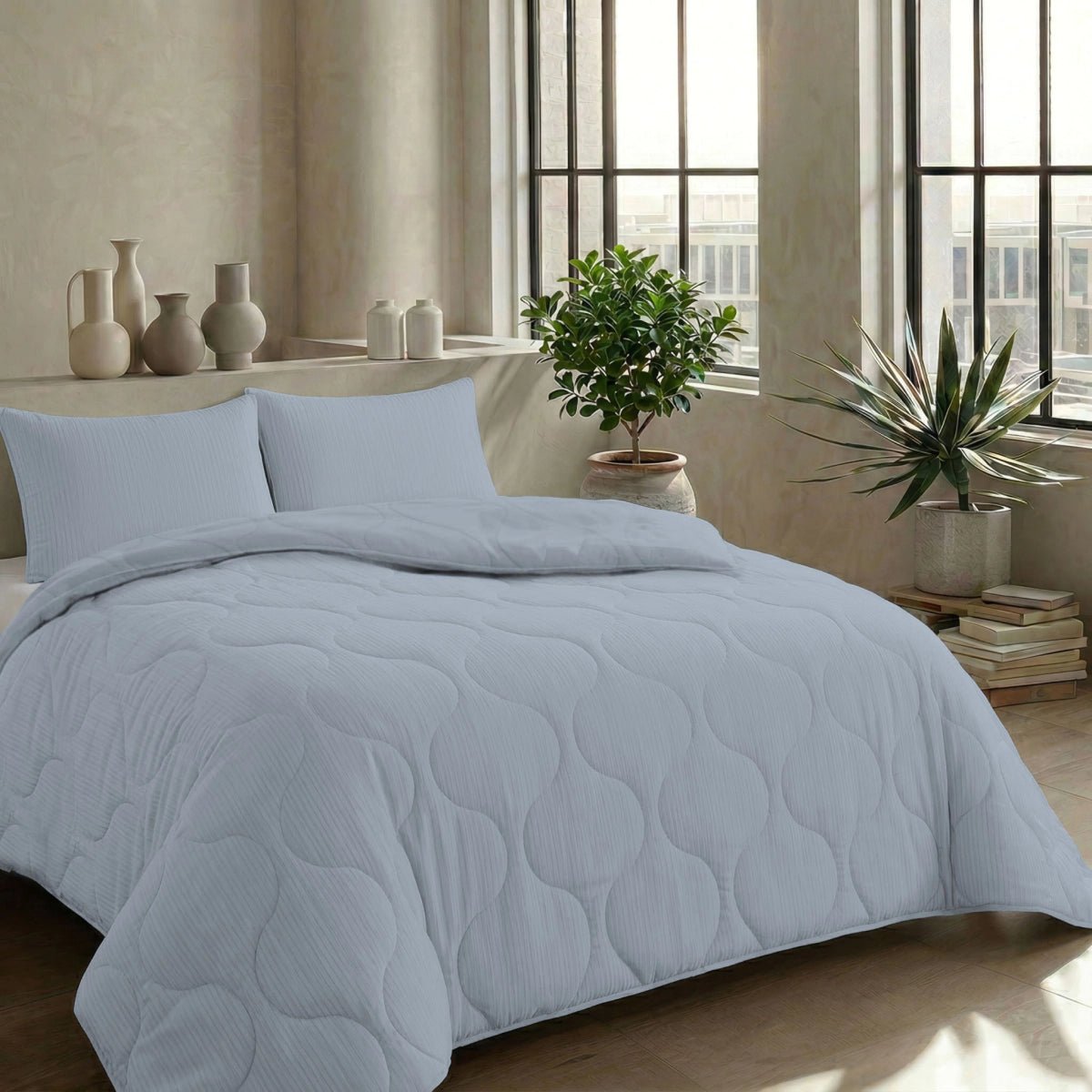 Zelesta Special Musselin Sommerbettdecke - Helles Eisblau