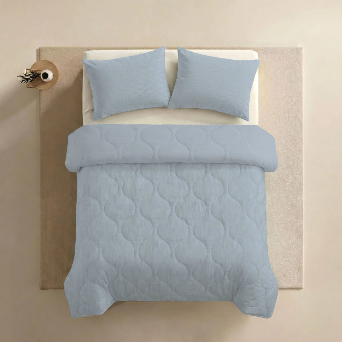 Zelesta Special Musselin Sommerbettdecke - Helles Eisblau