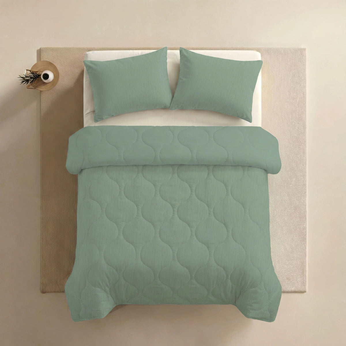 Zelesta Special Musselin Sommerbettdecke - Eukalyptusgrün