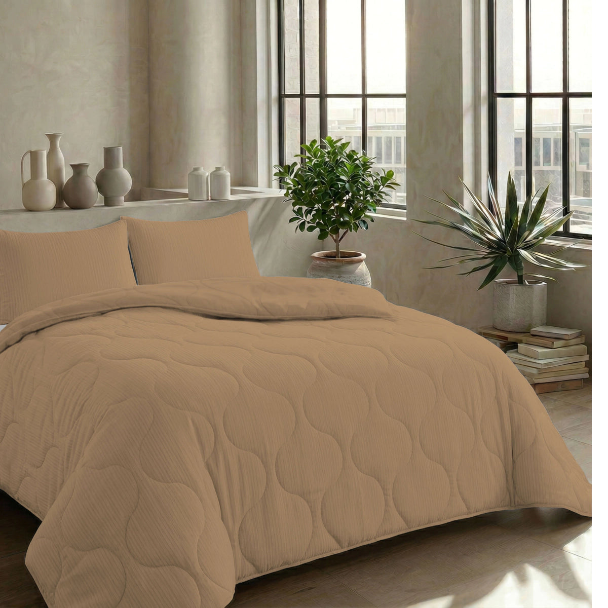 Zelesta Special Musselin Sommerbettdecke - Warmes sanftes Beige