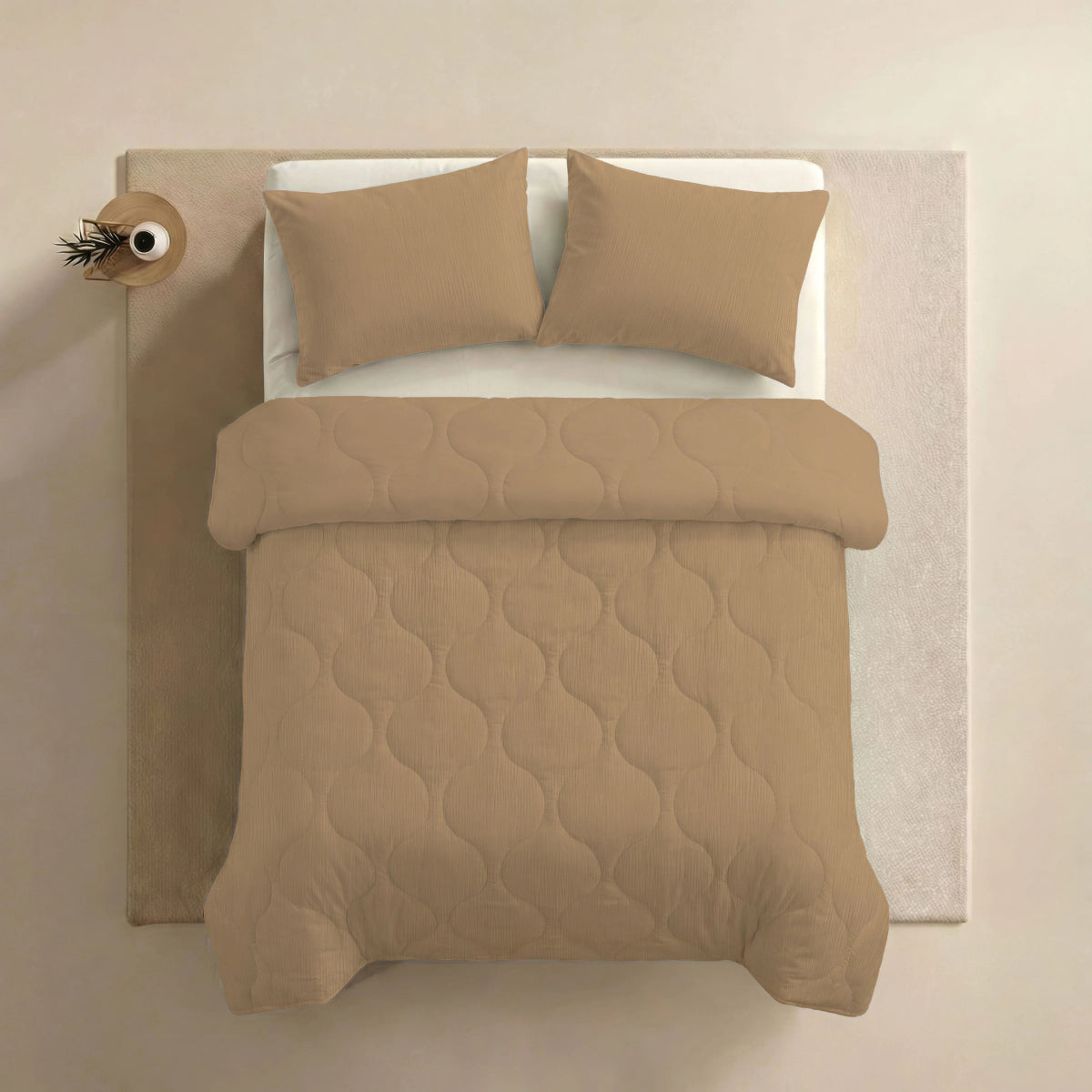 Zelesta Special Musselin Sommerbettdecke - Warmes sanftes Beige