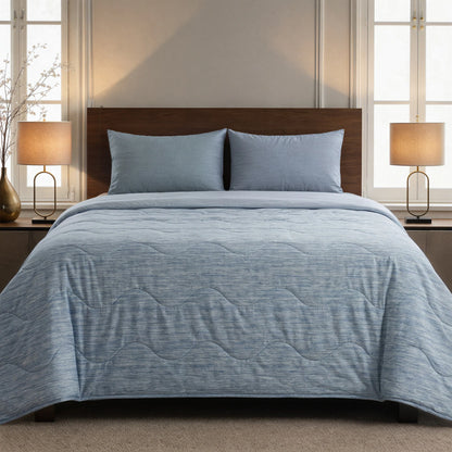 Zelesta Special Cooling Blend Sommerbettdecke - Sanftes Blau