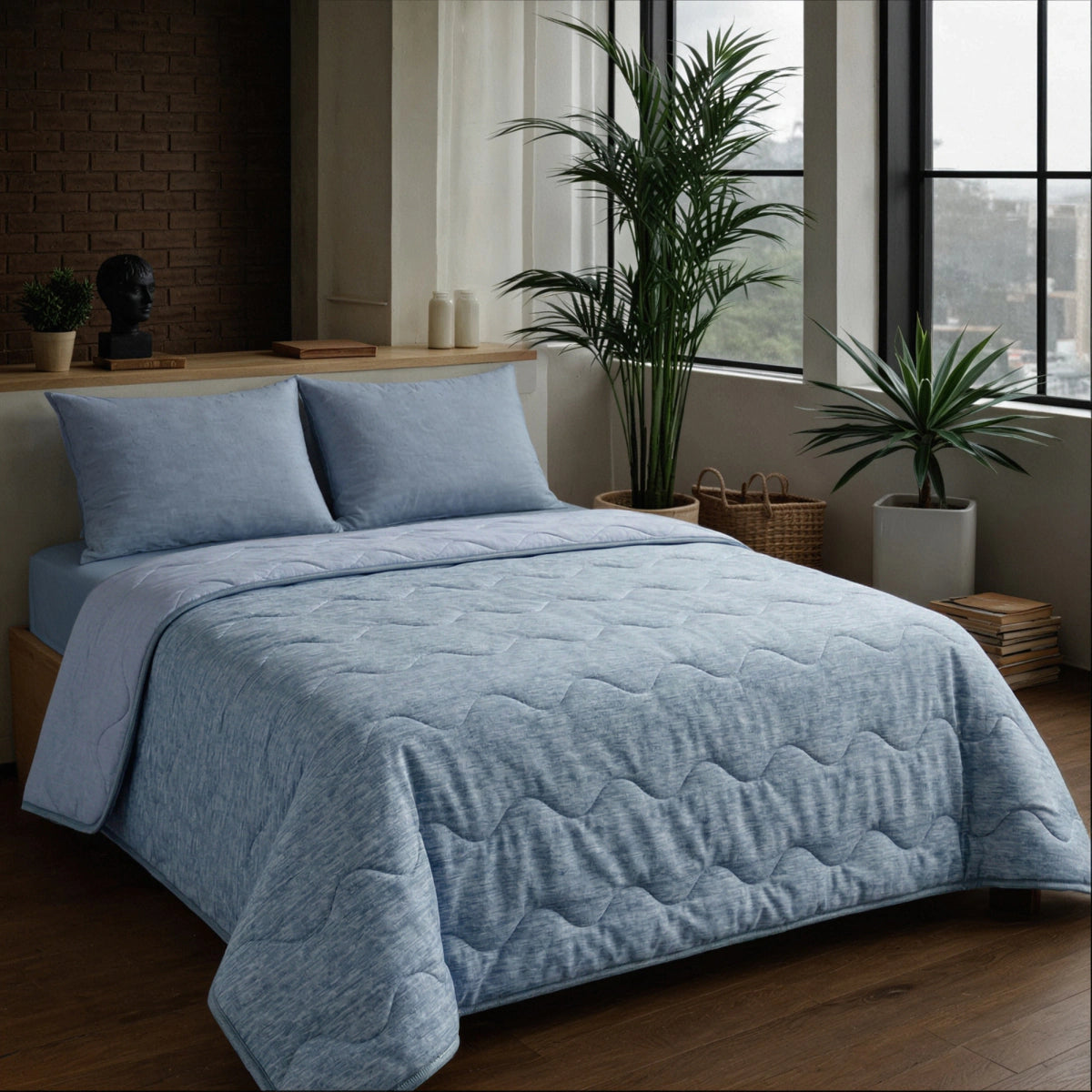 Zelesta Special Cooling Blend Sommerbettdecke - Sanftes Blau
