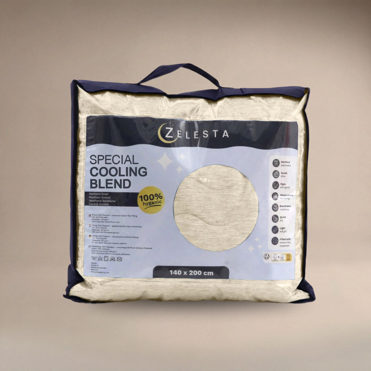 Zelesta Special Cooling Blend Sommerbettdecke - Elfenbeinsand