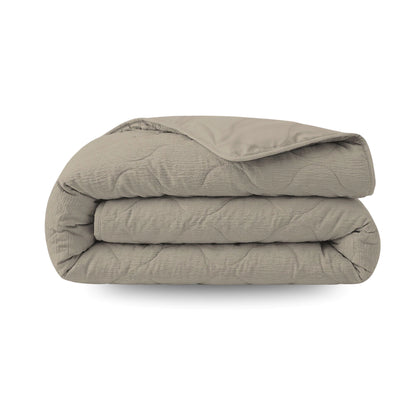 Zelesta Special Seersucker Sommerbettdecke - Warm Grau