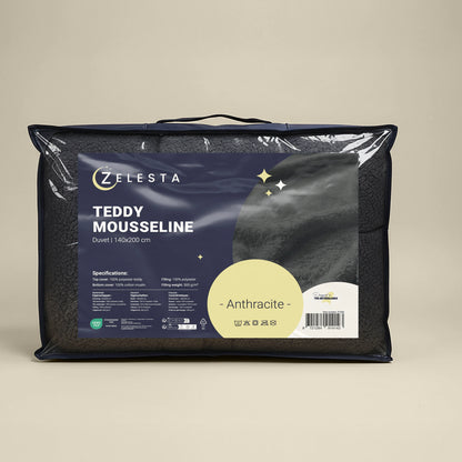 Zelesta Teddy Baumwolle Mousseline - Anthracite