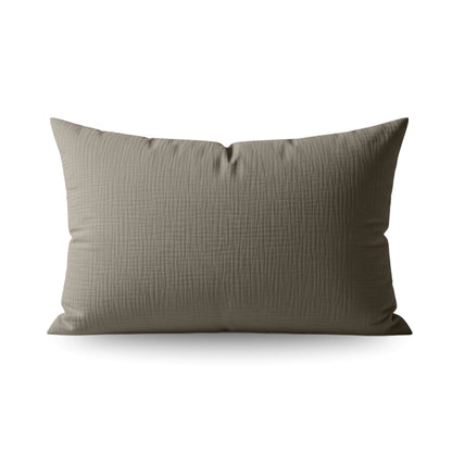 Teddy Baumwolle Mousseline Kissenbezüge Set von 2 - Taupe