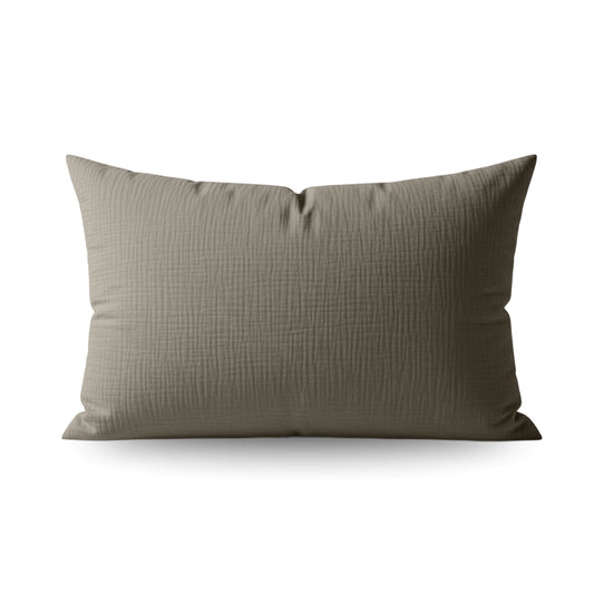 Teddy Baumwolle Mousseline Kissenbezüge Set von 2 - Taupe