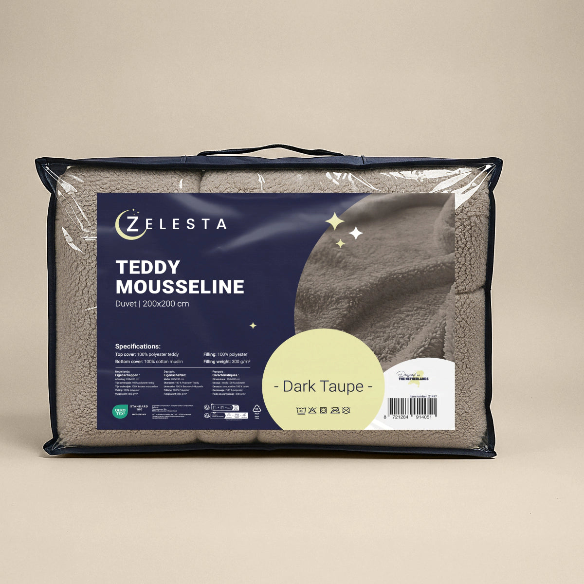 Zelesta Teddy Baumwolle Mousseline - Taupe