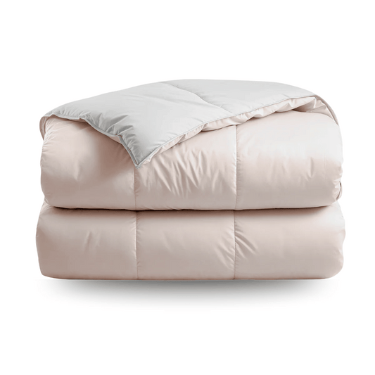 Zelesta Deluxe Duo Perkal-Baumwolle Bettdecke - Seide & Creme