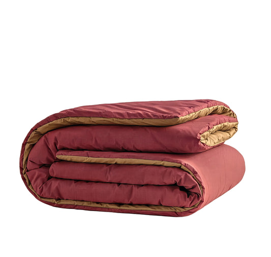 Zelesta Pure Duo Nahtlose Baumwolle Bettdecke - Braun & Rot
