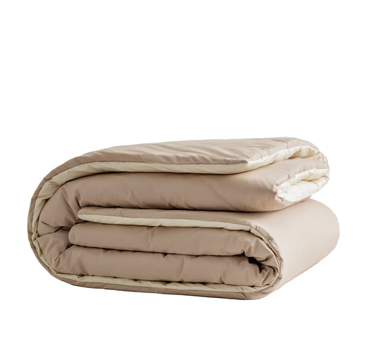 Zelesta Pure Duo Nahtlose Baumwolle Bettdecke - Grau & Cremefarben