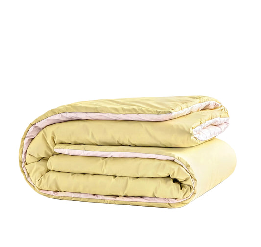 Zelesta Pure Duo Nahtlose Baumwolle Bettdecke - Rosa & Gelb
