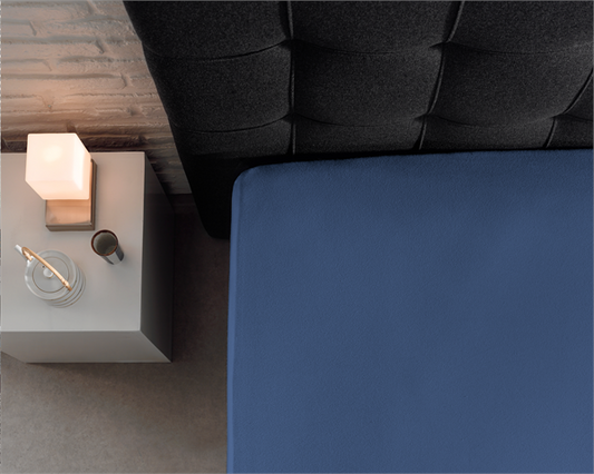 Spannbetttuch Single Jersey Blau