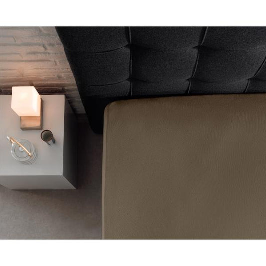 Spannbetttuch Doppel Jersey Taupe