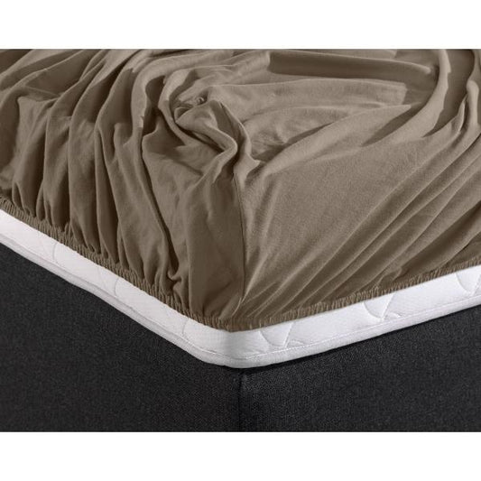 Spannbetttuch Doppel Jersey Taupe