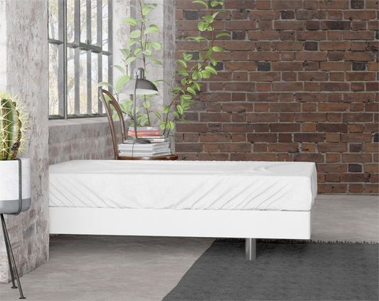 Premium Flanell Spannbetttuch Weiß