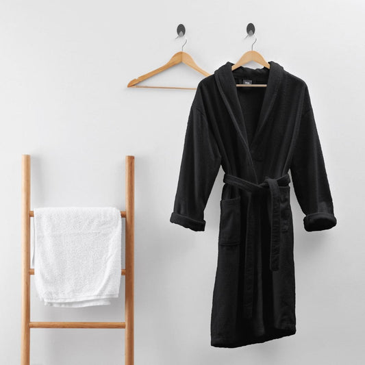 Dreamhouse Bademantel Soft Frottee weicher stoff schwarz hang