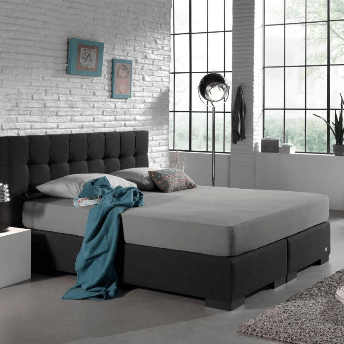 Spannbetttuch Doppel Jersey Grau - 190/200x220/230cm