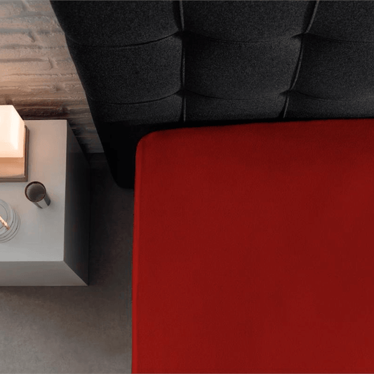 Spannbetttuch Doppel Jersey Rot