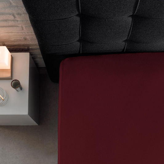 Spannbettlaken Single Jersey Bordeaux