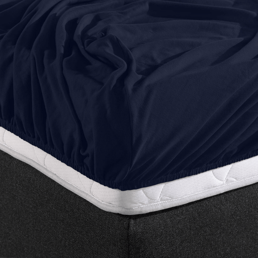 Spannbetttuch Single Jersey Indigo Blau