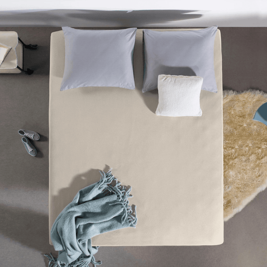 Jersey Topper Spannbettlaken Creme