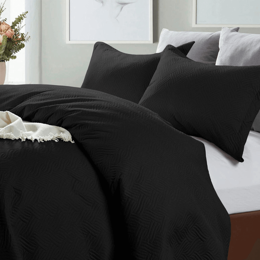 Wave Schwarz Tagesdecke